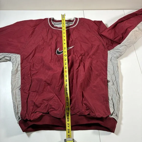 Vintage 90s Nike Pullover XL Windbreaker Center Swoosh Fleece Lined 80s